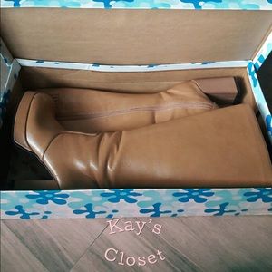 Brown /Tan Chunky heeled Boots